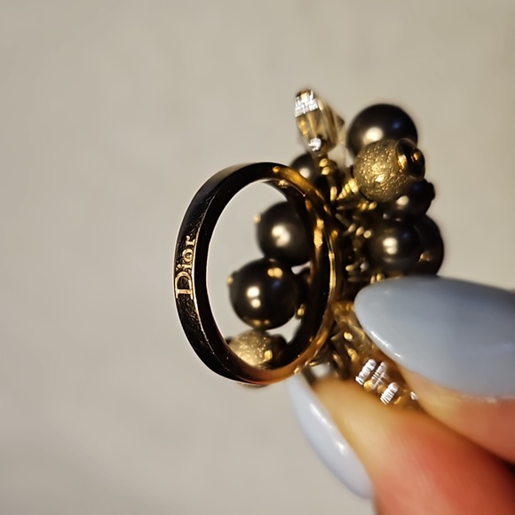 DIOR🔥Goldtone Cocktail Party Ring Sz5 - Picture 12 of 12
